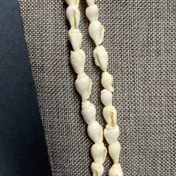 Long Organic Seashell Necklace 48 In As Is Handcrafted Retro Shells White BoHo - Picture 2 of 6